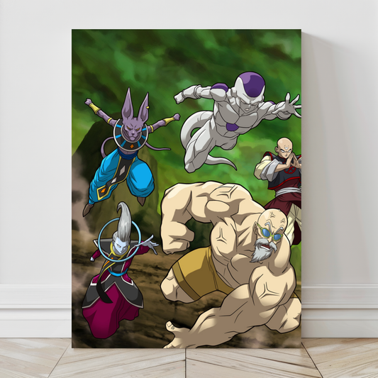 Dragon Ball Super elite squad attack scene – 24x36 canvas artwork