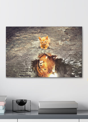 Dream Big – Kitten with Lion Reflection Wall Art | STG Collection - Snapping Turtle Gallery