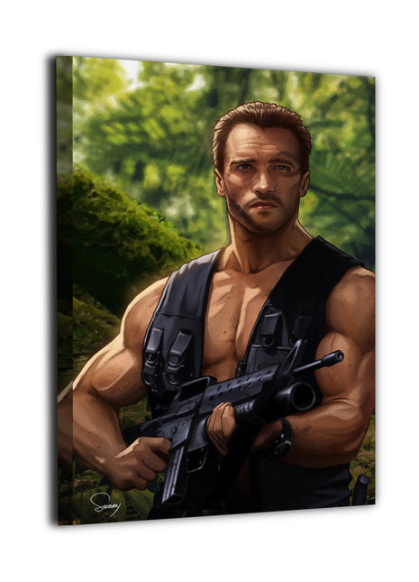 Arnold Schwarzenegger Wall Art | Predator Acrylic, Metal & Canvas - Snapping Turtle Gallery