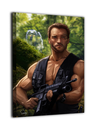 Arnold Schwarzenegger Wall Art | Predator Acrylic, Metal & Canvas - Snapping Turtle Gallery