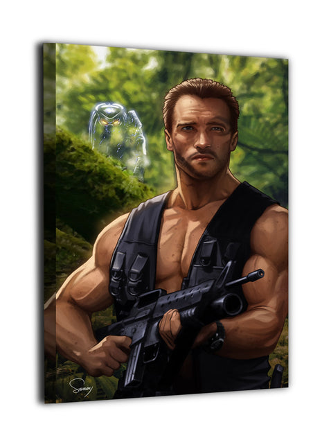 Arnold Schwarzenegger Wall Art | Predator Acrylic, Metal & Canvas - Snapping Turtle Gallery