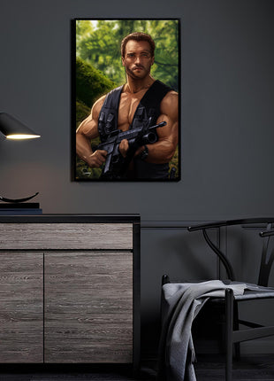 Arnold Schwarzenegger Wall Art | Predator Acrylic, Metal & Canvas - Snapping Turtle Gallery