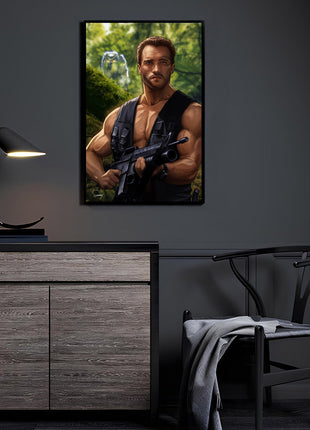 Arnold Schwarzenegger Wall Art | Predator Acrylic, Metal & Canvas - Snapping Turtle Gallery