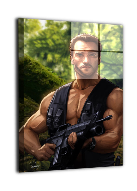 Arnold Schwarzenegger Wall Art | Predator Acrylic, Metal & Canvas - Snapping Turtle Gallery