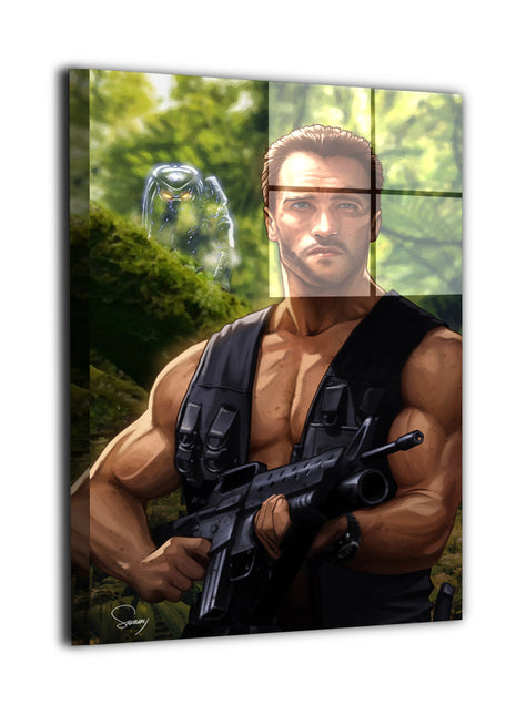 Arnold Schwarzenegger Wall Art | Predator Acrylic, Metal & Canvas - Snapping Turtle Gallery