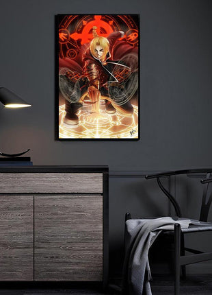 Edward Elric Art | Acrylic, Metal & Canvas - Snapping Turtle Gallery