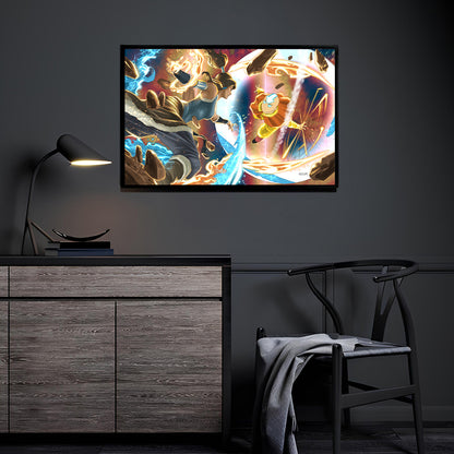 Elemental Clash Wall Art Room Mockup – Aang vs Korra by Ryan Pasibe