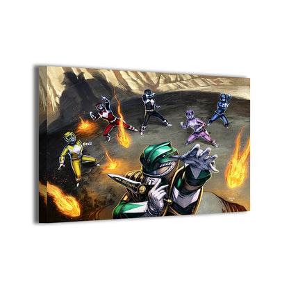 Emerald Clash Wall Art Canvas Print – Power Rangers by Ryan Pasibe