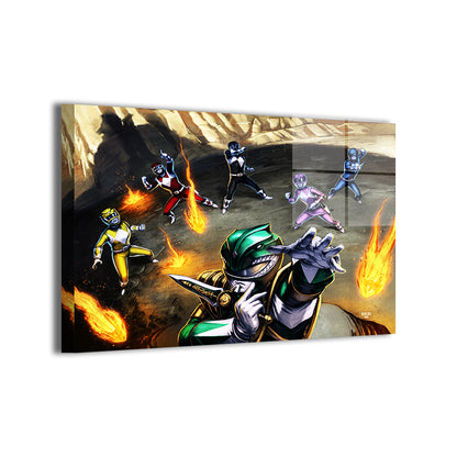 Emerald Clash Wall Art Metal Print – Power Rangers by Ryan Pasibe