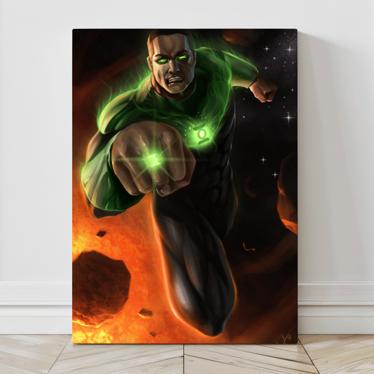 24x36 large format Green Lantern canvas – superhero space art with power ring