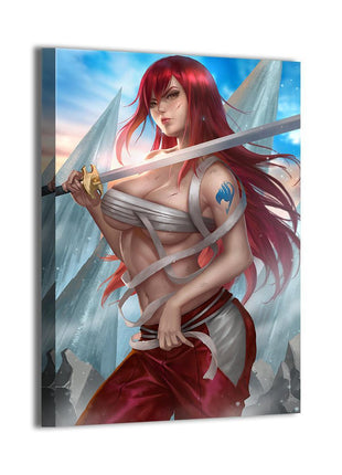 Erza Scarlet Wall Art | Fairy Tail HD Acrylic, Metal & Canvas Print - Snapping Turtle Gallery