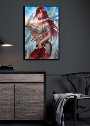 Erza Scarlet Wall Art | Fairy Tail HD Acrylic, Metal & Canvas Print - Snapping Turtle Gallery