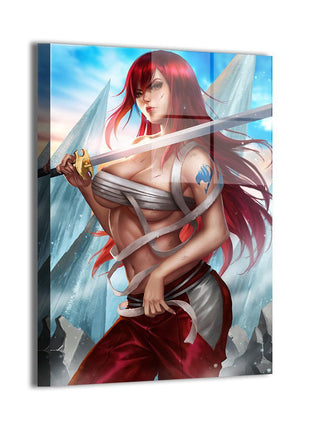 Erza Scarlet Wall Art | Fairy Tail HD Acrylic, Metal & Canvas Print - Snapping Turtle Gallery