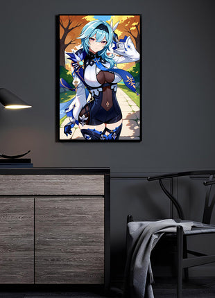 24x36 canvas print of Eula Genshin Impact character standing tall  

