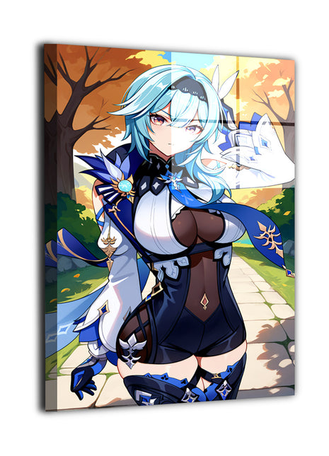 16x24 Acrylic print of Eula from Genshin Impact standing calmly in nature  
