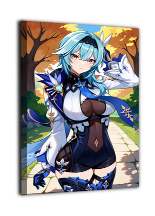 24x36 canvas print of Eula Genshin Impact character standing tall  
