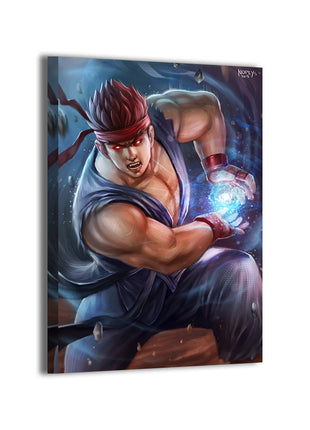 Evil Ryu Wall Art | Street Fighter Ultra-HD Acrylic, Metal & Canvas - Snapping Turtle Gallery
