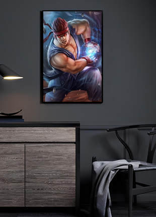 Evil Ryu Wall Art | Street Fighter Ultra-HD Acrylic, Metal & Canvas - Snapping Turtle Gallery