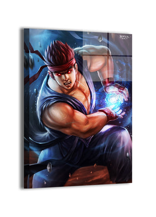 Evil Ryu Wall Art | Street Fighter Ultra-HD Acrylic, Metal & Canvas - Snapping Turtle Gallery