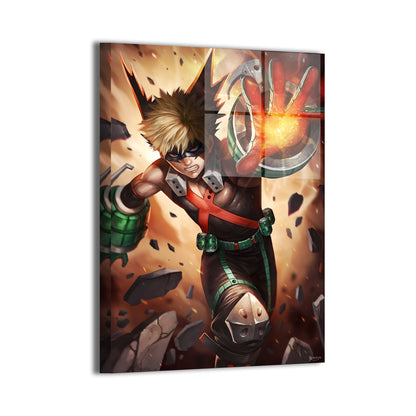 Explosive Fury Wall Art Metal Print – Bakugo My Hero Academia by Nopeys