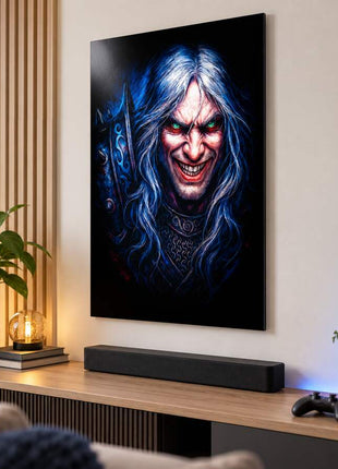 Fallen Prince of Lordaeron Arthas Menethil metal wall art in a bright media room