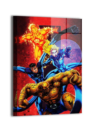 Fantastic Four Marvel Art - Ultra-HD Acrylic & HD Metal Gallery Print - Marvel First Family Artwork - Premium Wall Decor