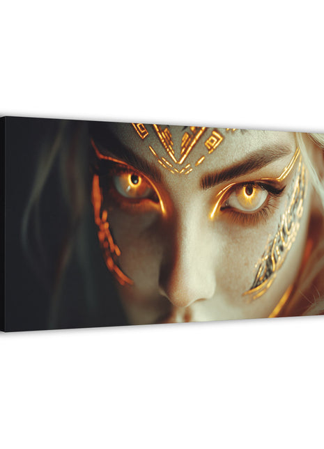 Fantasy Wall Art | Golden Oracle Gaze HD Acrylic, Metal & Canvas Print - Snapping Turtle Gallery