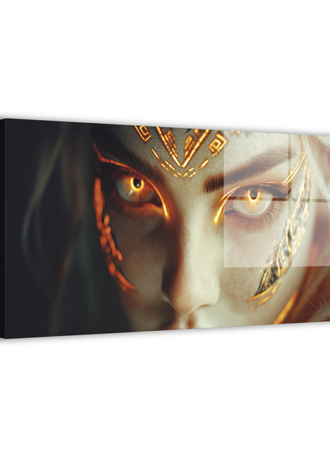 Fantasy Wall Art | Golden Oracle Gaze HD Acrylic, Metal & Canvas Print - Snapping Turtle Gallery