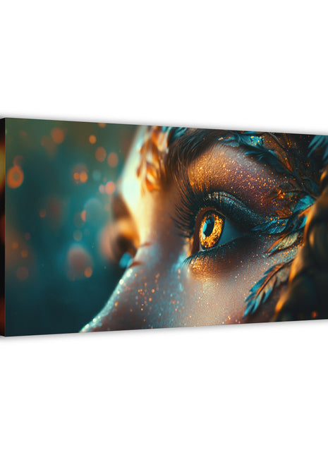Fantasy Wall Art | Golden Gaze Spirit HD Acrylic, Metal & Canvas Print - Snapping Turtle Gallery