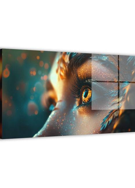 Fantasy Wall Art | Golden Gaze Spirit HD Acrylic, Metal & Canvas Print - Snapping Turtle Gallery