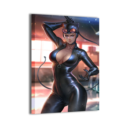 Feline Shadows Wall Art Canvas Print – Catwoman by Nopeys