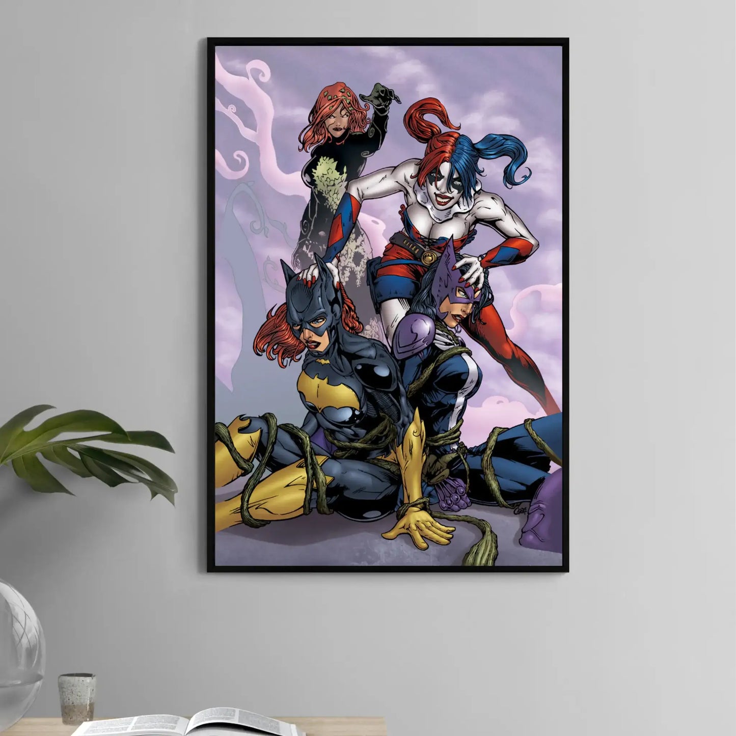 11x17 poster featuring DC's Batgirl, Harley Quinn, Poison Ivy, and Huntress in dynamic poses
