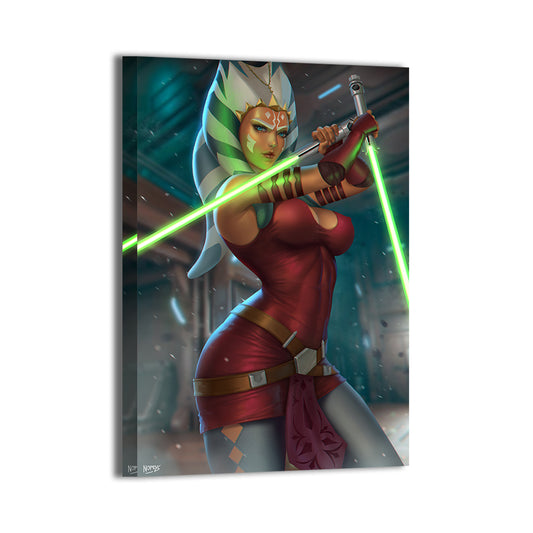 Fierce Lightsaber Ahsoka Wall Art Canvas Print – Ahsoka Tano by Nopeys