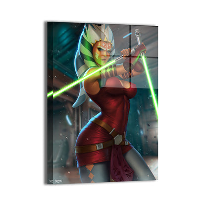Fierce Lightsaber Ahsoka Wall Art Metal Print – Ahsoka Tano by Nopeys