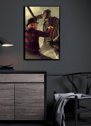 Freddy & Jason Wall Art | Horror Fan Art | Snapping Turtle Gallery [variant_option1] Print, Premium Wall Art by Snapping Turtle Gallery