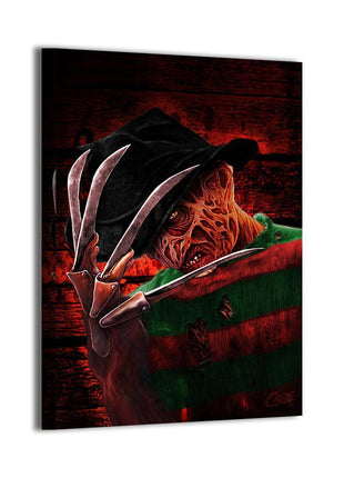Freddy Krueger Art | Acrylic, Metal & Canvas - Snapping Turtle Gallery