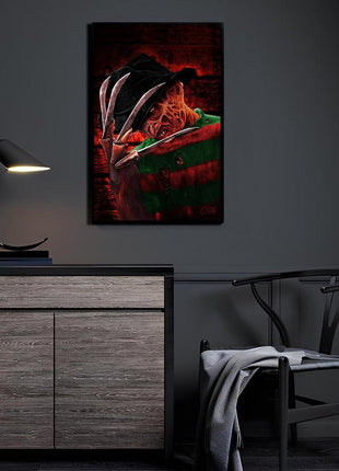 Freddy Krueger Art | Acrylic, Metal & Canvas - Snapping Turtle Gallery