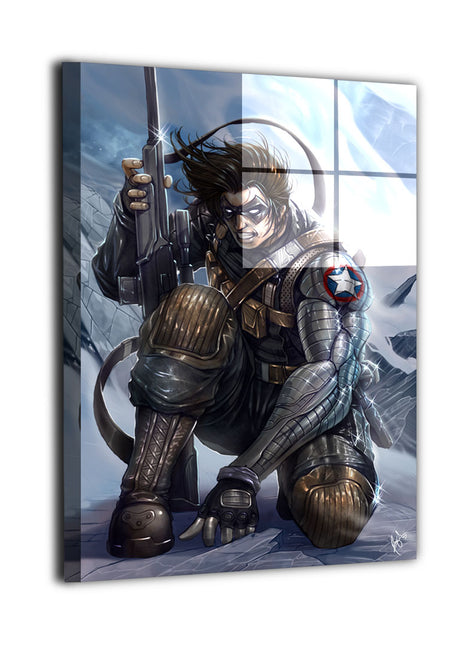 Frozen Ghost Operative Winter Soldier metal wall art by Wizyakuza