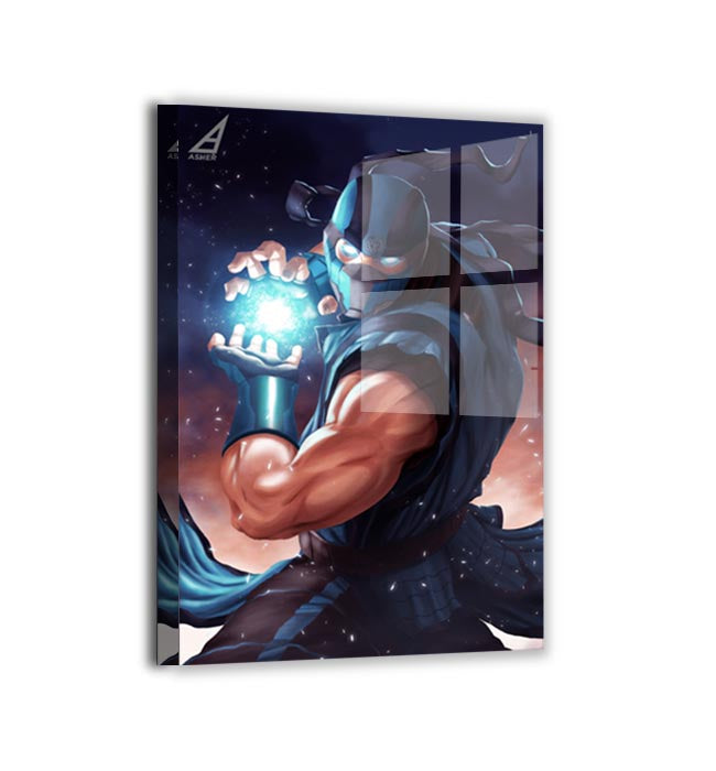 Metal—sleek metallic finish on action pose of an ice-powered fighter; Ben Asher.