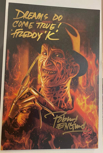 Pre Order - Freddy Kruger Signed Canvases - Snapping Turtle Gallery