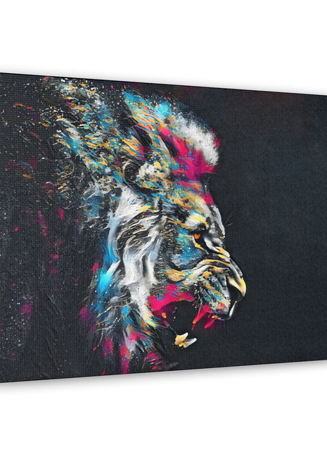 Fury of the Wild – Colorful Snarling Lion Wall Art | STG Collection - Snapping Turtle Gallery