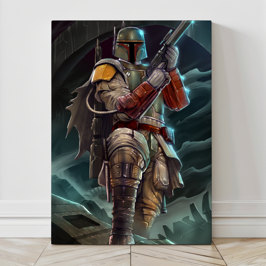 24x36 Canvas Star Wars Print – Boba Fett Mandalorian Art by Ceasar