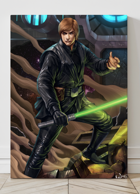 Large Luke Skywalker-style canvas wall art – Jedi stance