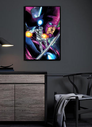 Galactus and Silver Surfer Marvel Art - Ultra-HD Acrylic & HD Metal Gallery Print - Cosmic Devourer Artwork - Premium Wall Decor