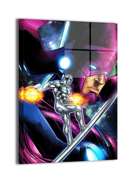 Galactus and Silver Surfer Marvel Art - Ultra-HD Acrylic & HD Metal Gallery Print - Cosmic Devourer Artwork - Premium Wall Decor
