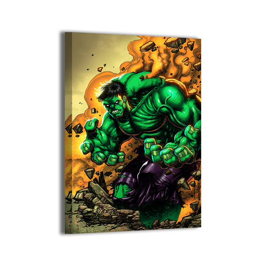 Gamma Fury Wall Art Canvas Print – Hulk by Emil Cabaltierra & Splash Colors