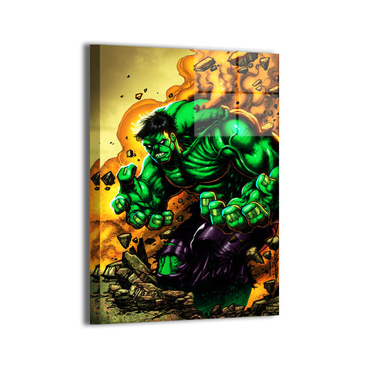 Gamma Fury Wall Art Metal Print – Hulk by Emil Cabaltierra & Splash Colors