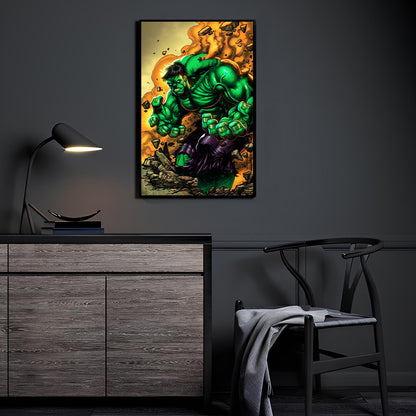 Gamma Fury Wall Art Room Mockup – Hulk by Emil Cabaltierra & Splash Colors