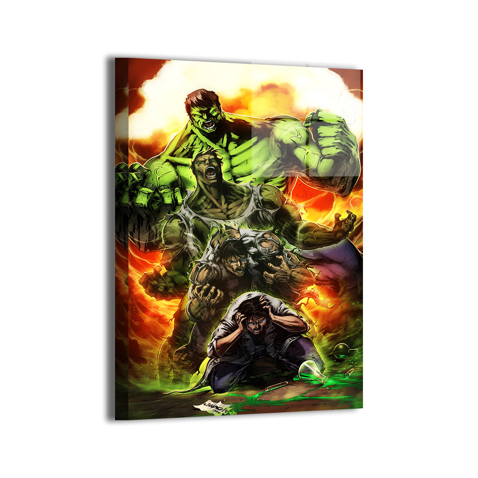 Gamma Unleashed Wall Art Metal Print – Hulk Transformation by Jimbo Salgado & Brian “Totz” Valeza