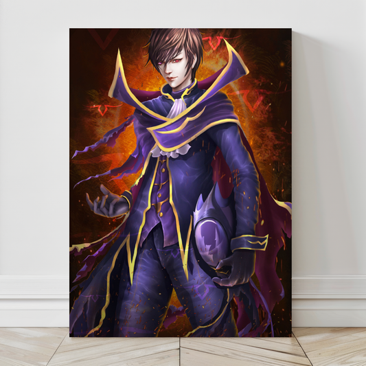 24x36 large canvas of Zero in purple cloak from Code Geass anime

